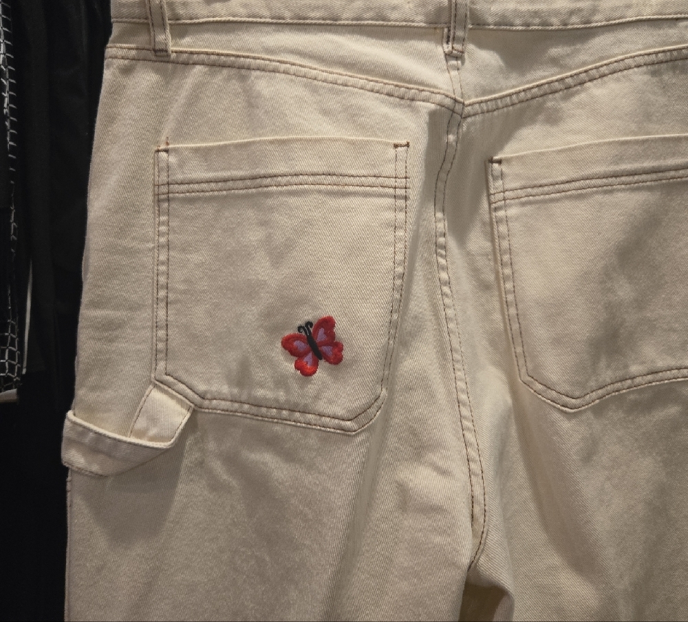 PacSun Cream Pants with Embroidered Details - Picture 3 of 4